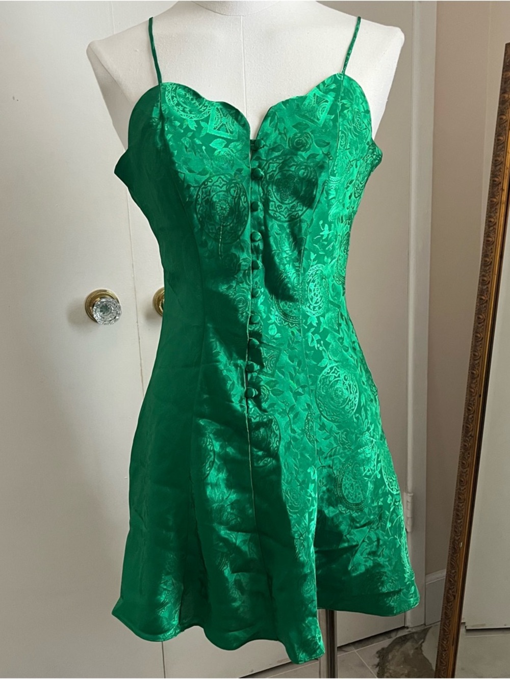 Victoria secret green slip dress